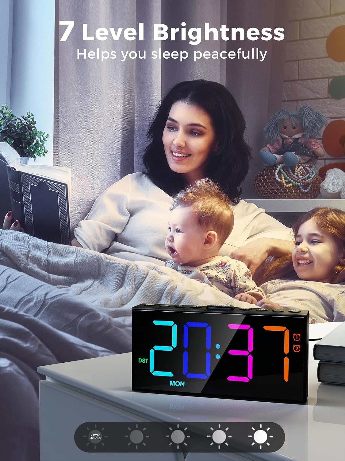 Vibrating Alarm Clock for Heavy Sleepers with Bed Shaker, 116dB Dual Alarms