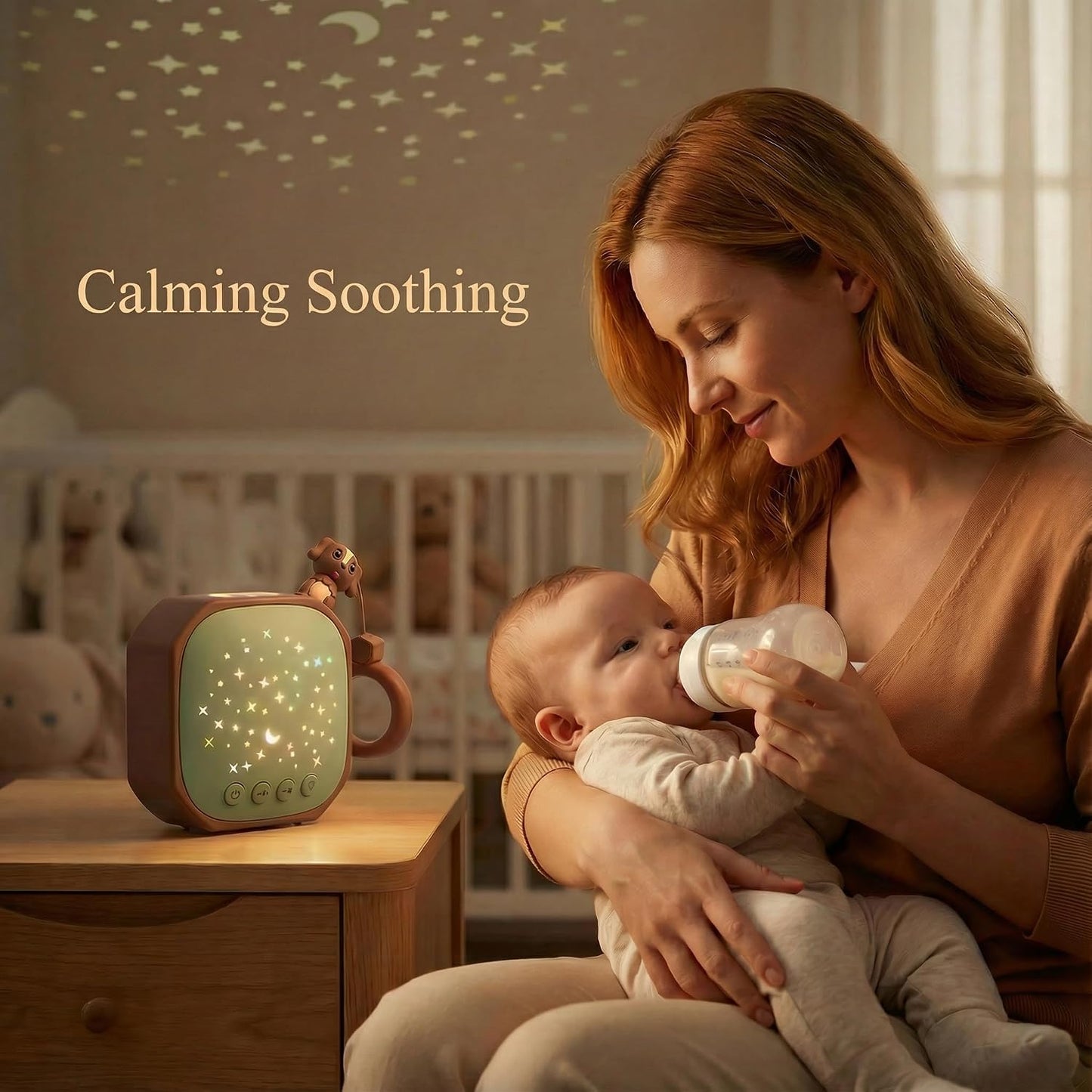 White Noise Sound Machine Baby with Star Projector | Portable Sleep Aid Lullaby Music for Baby Sleeping | Soothing Sound Machine for Nursery, Car Travel, Bedroom Crib, Kids Gifts (Puppy)