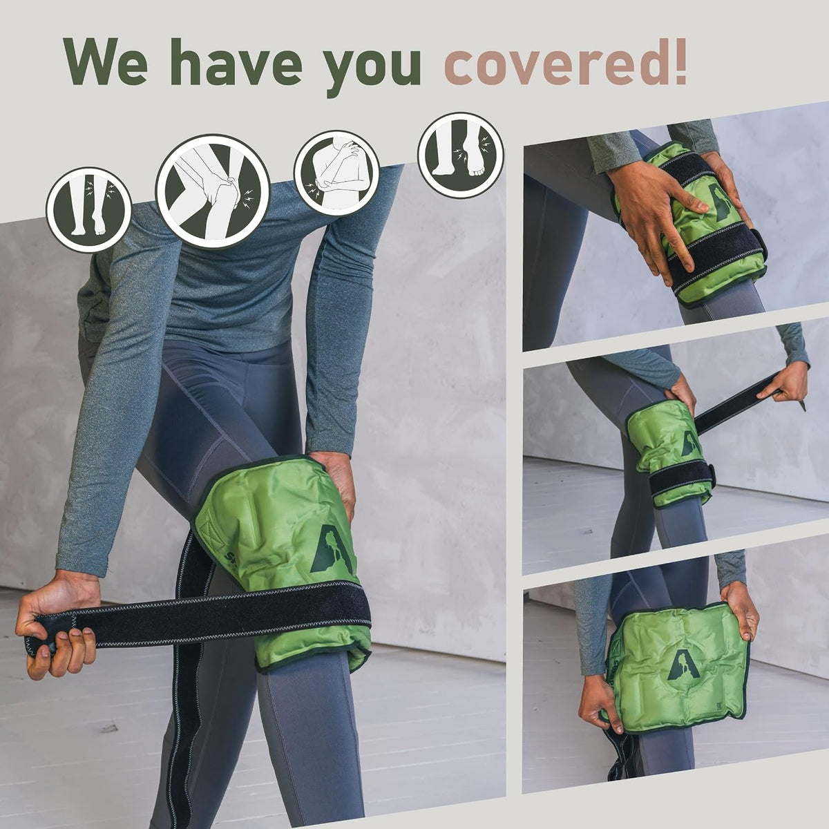 Flexible Knee Wrap Hot and Cold Gel Pack 10" x 12.5"