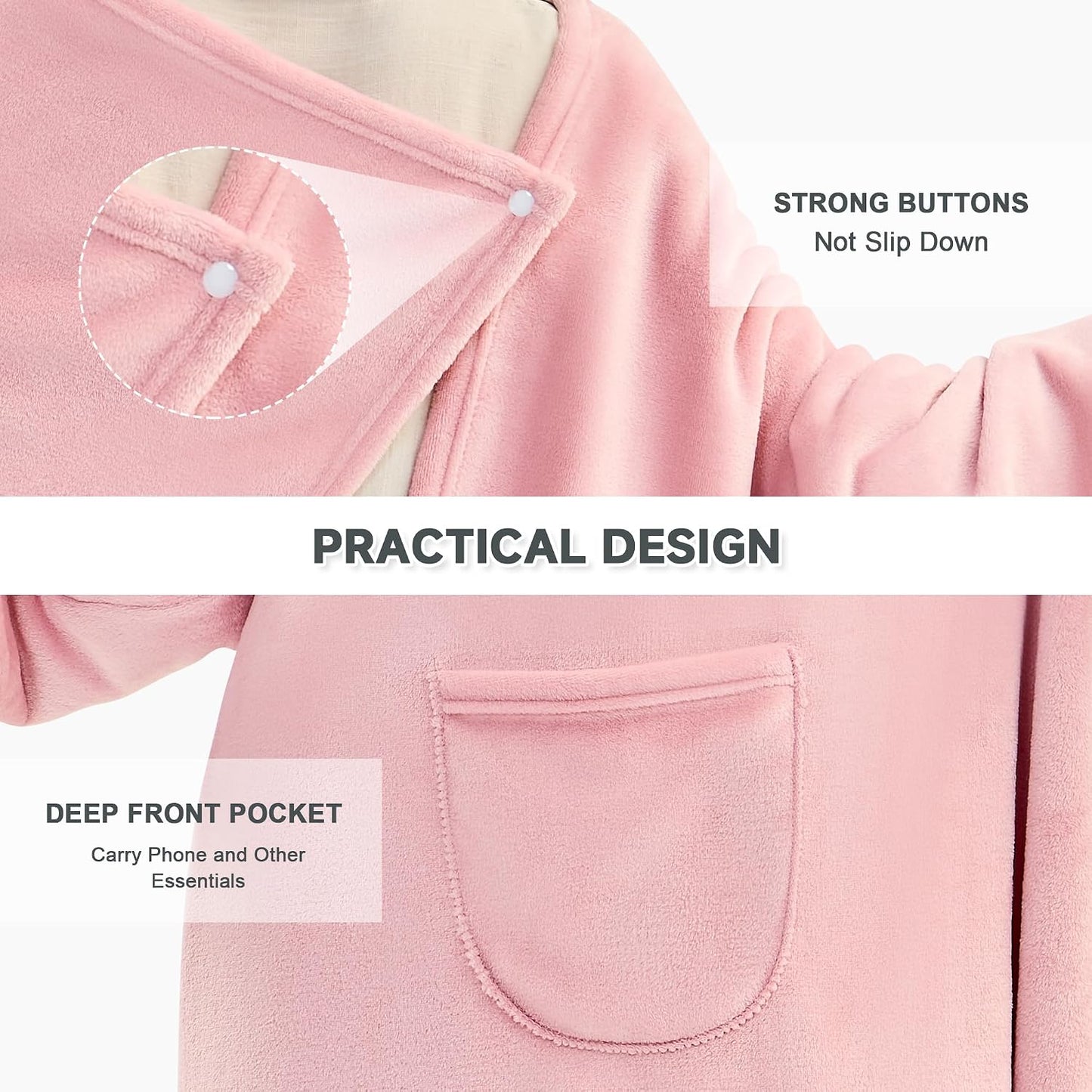 IFNOW Fleece Wearable Blanket with Sleeves, Oversized Snuggle Robe