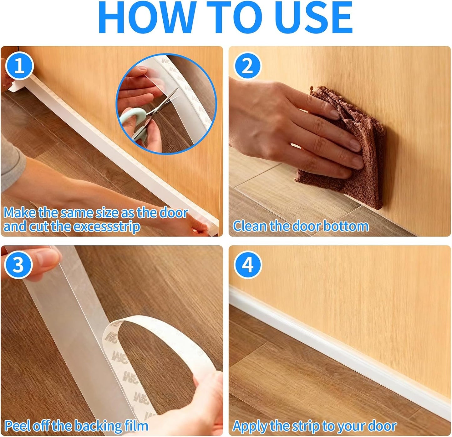 TBWHL Shower Door Bottom Seal Strip Silicone Rubber Sealing Sticker 16 Feet Translucent for Glass Sliding Doors/Shower Enclosures, Self-Adhesive Dust/Noise Proof Weatherstrip (35mm)