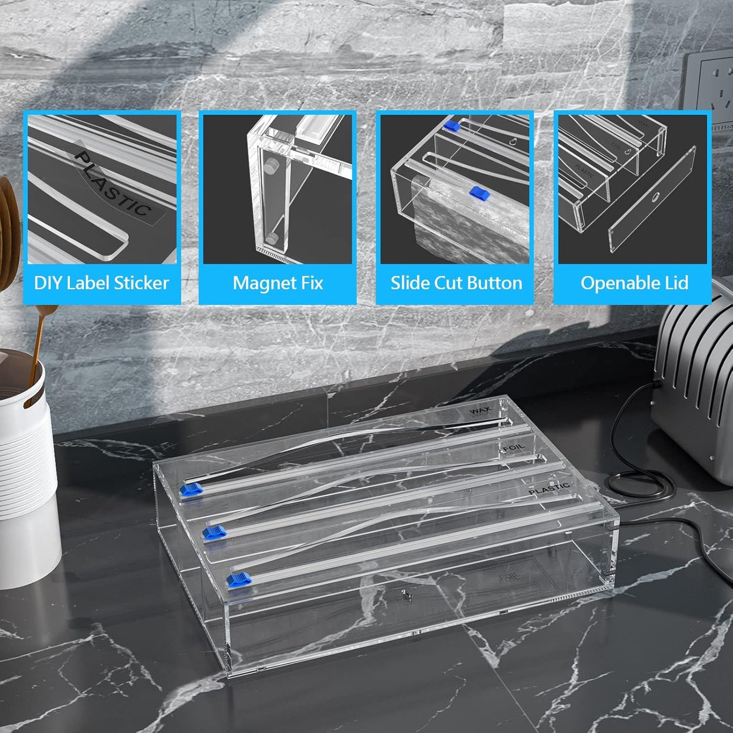 Tin Foil Organizer for Drawer | 12 Labels