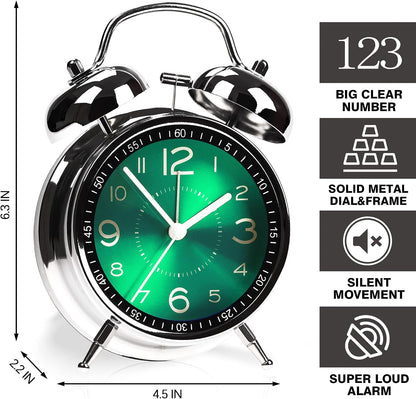 AYRELY® Super Loud Alarm Clock for Heavy Sleepers, 4.5 Inch Twin Bell Retro