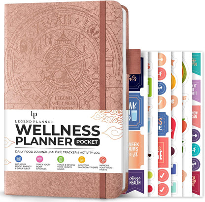 Legend Food Journal, Weight Loss & Meal Tracking Diary 5.8x8.3 Hot Pink