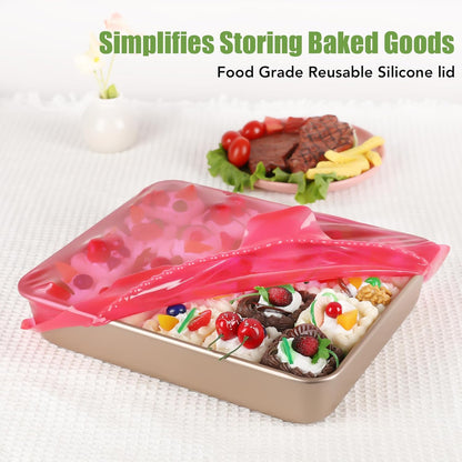 Silicone Stretch Lids for Food Storage in Fridge, Reusable Elastic Bowl Covers for Cup, Cans, Jars, Round & Rectangle Container, Food Grade Silicone Microwave Food Cover, Heat-Resistant, 6PCS