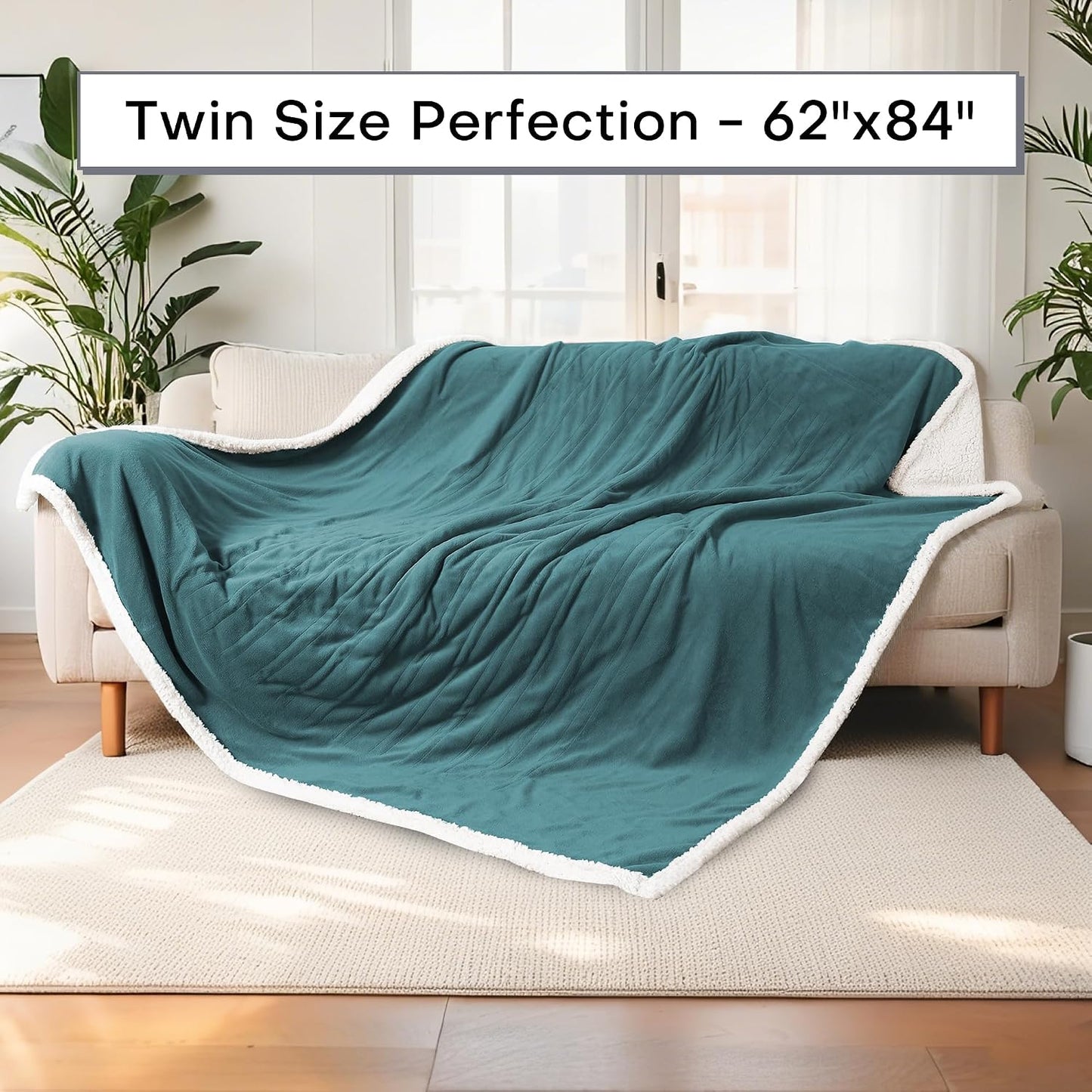Electric Heated Blanket Full Size 72"x84" – Light Gray | ETL for Safe Overnight, 4 Heat Settings & 10H Auto Off, Dual-Sided Microplush Sherpa for Home Night, Machine washable