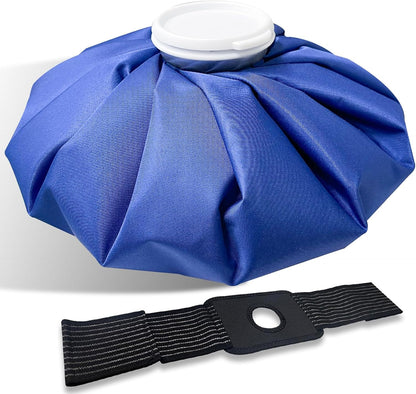 11" Large Ice Bag Pack with Wrap for Injuries, Upgrade Reusable Ice Packs, Effective Hot/Cold Therapy for Migraine, Shoulder, Neck, Knee Pain, No-Leak & Waterproof, Blue