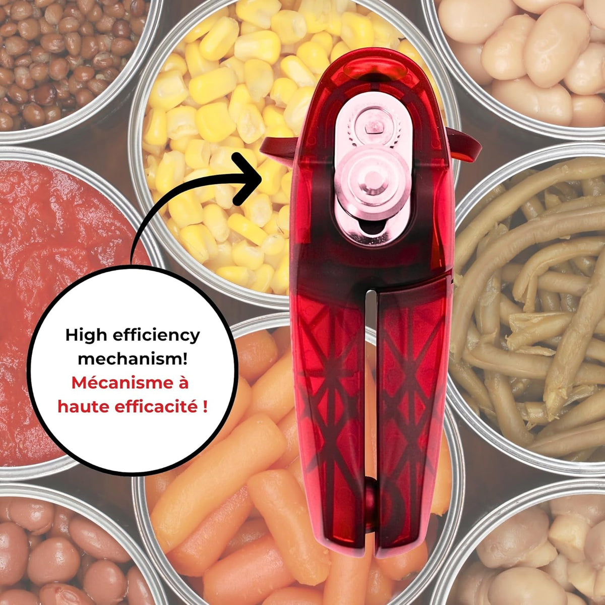 Starfrit Little Beaver Can Opener, Safe, Comfort Grip, White
