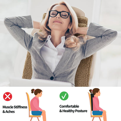 HOMBYS Sherpa Fleece Lumbar Support Pillow with Headrest for Recliner,Memory Foam Recliner Chair Cushion for Back Pain,Big High Back Support for Recliner with Chair Headrest for Elderly (Khaki)