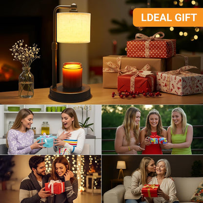 2 Pack Candle Warmer Lamp with Timer - Dimmable & Height Adjustable, Flame-Free Wax Warmer for Safe Use with Jar Candles - Home Decor Gift for Women, Mom, Wife (Bedroom or Office)