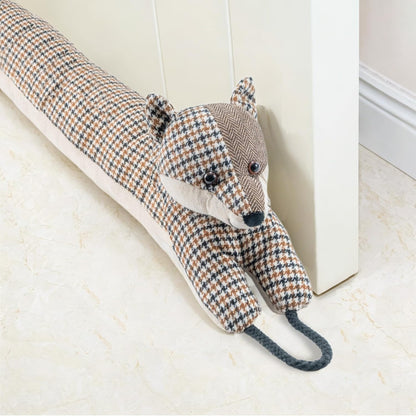 Under Door Draft Stopper Decorative Wind Stopper 36 inch for Door & Window, Weighted Animal Air Draft Stopper for Bottom of Door with Hanging Loops - Brown Dog