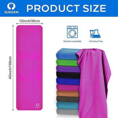 Sukeen Cooling Towels 6 Pack (40"x12"), Cooling Neck Wraps, Ice Towels, Microfiber Breathable Cooling Towel for Hot Weather, Sweat Towel for Gym, Sport, Running, Golf, Workout, Camping, Fitness