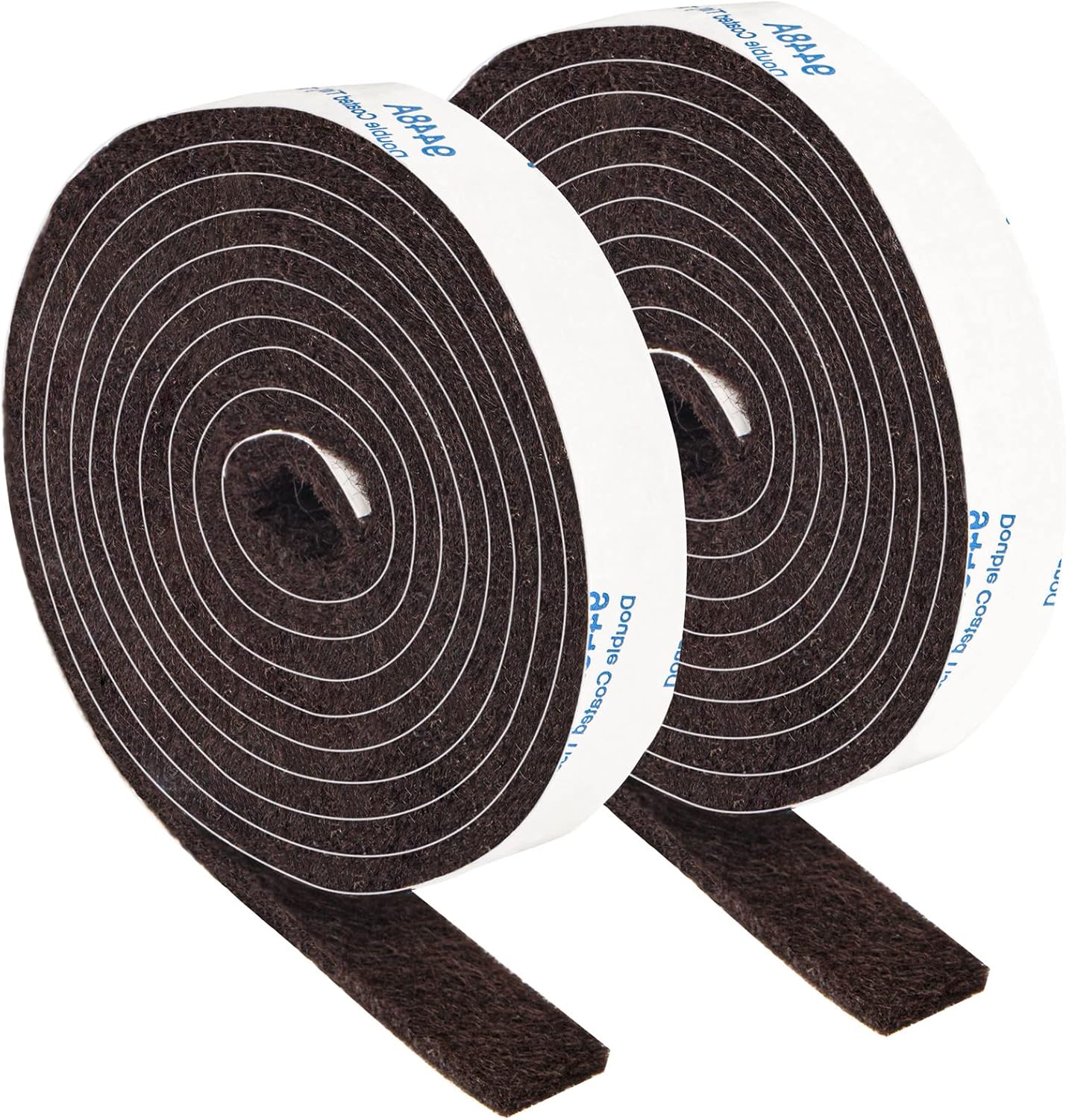 Felt Strips with Adhesive Backing, Felt Tape with Adhesive Backing, Felt Furniture Strips 2 Pack Roll 1/2x 60 Inches Black, Felt Strips for Furniture