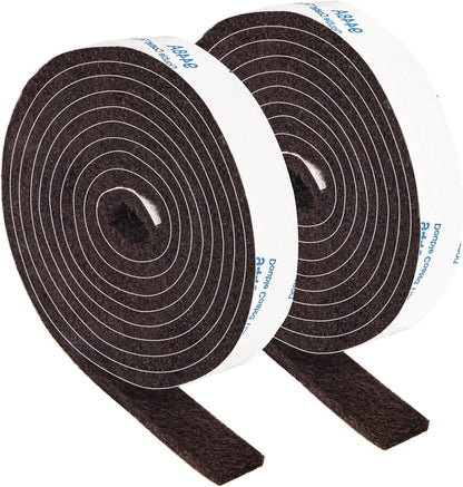 Felt Strips with Adhesive Backing, Felt Tape with Adhesive Backing, Felt Furniture Strips 2 Pack Roll 1/2x 60 Inches Black, Felt Strips for Furniture