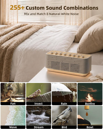 Sound Machine for Sleep, 255+ Natural White Noise Sound Combinations