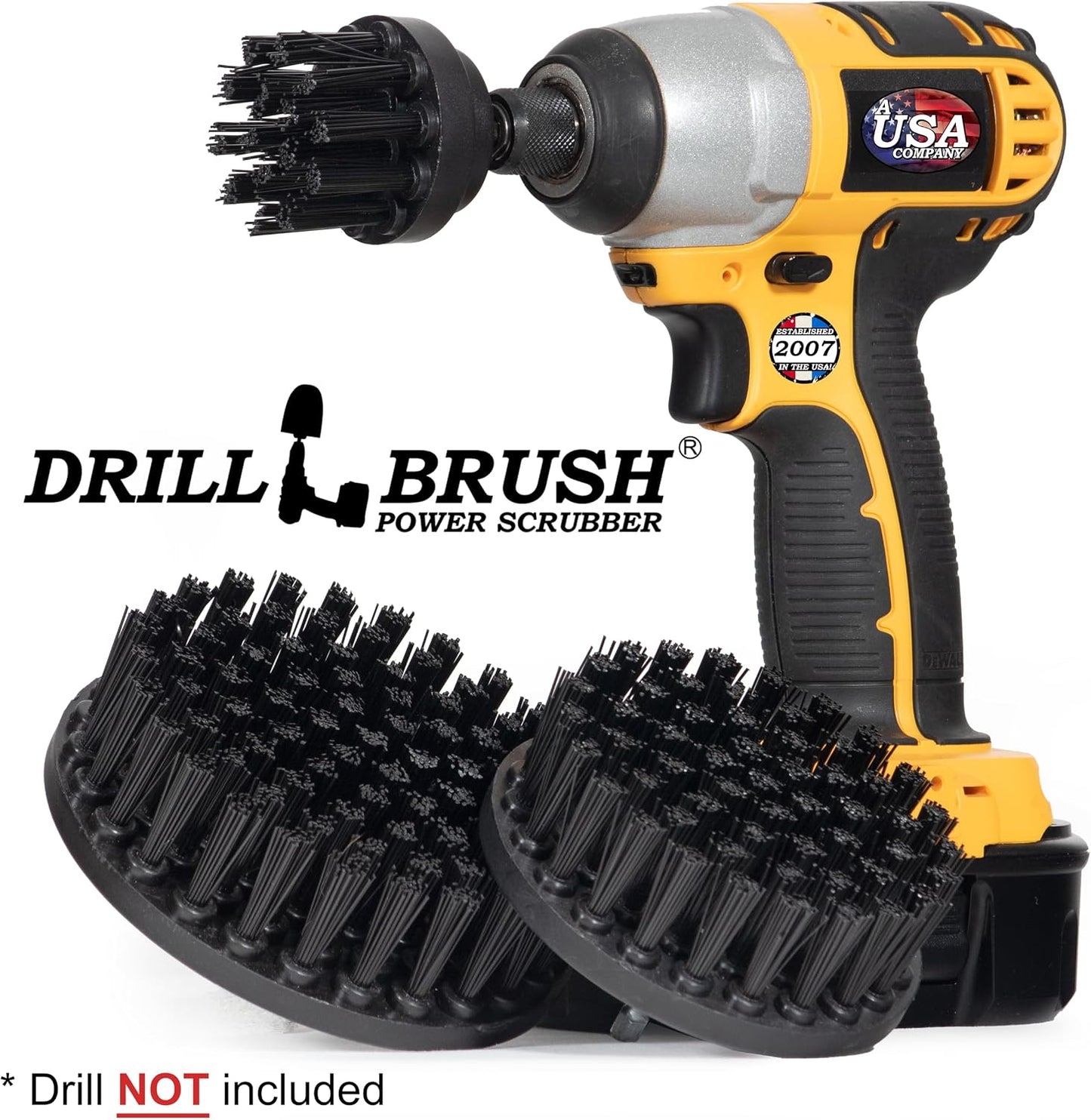 Ultra Stiff Drill Powered Cleaning Brush Set - BBQ Grill Brush - No Wires | Heavy Duty Industrial Stripping - Cordless Drill Power Scrubber Grill Brush for Household Cleaning Supplies - Rust Remover