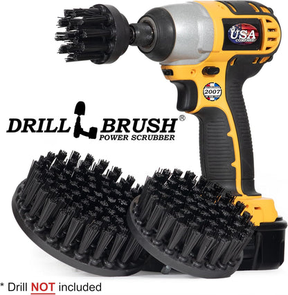 Ultra Stiff Drill Powered Cleaning Brush Set - BBQ Grill Brush - No Wires | Heavy Duty Industrial Stripping - Cordless Drill Power Scrubber Grill Brush for Household Cleaning Supplies - Rust Remover