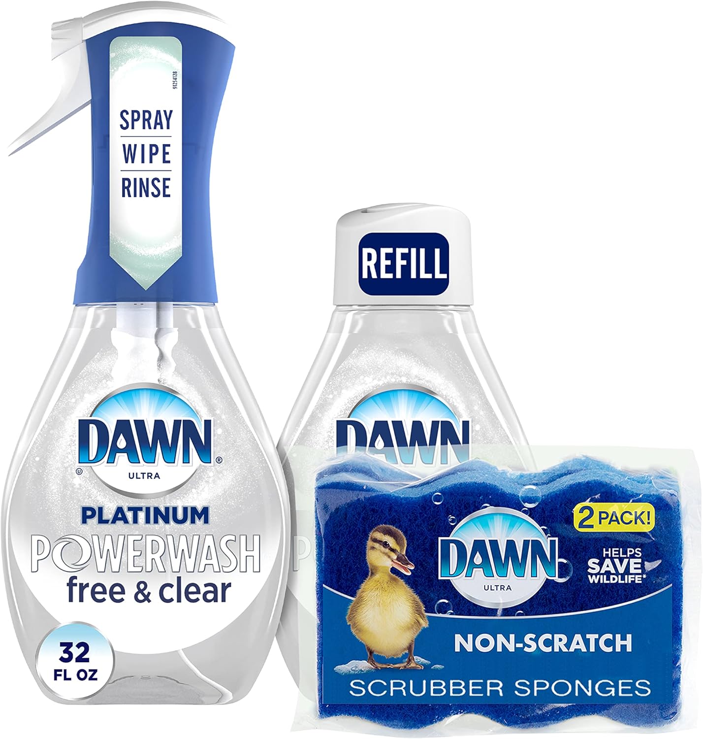 Dawn Powerwash Spray, Dish Soap, Dishwashing Liquid, Fresh, 1 Starter Kit + 3 Refills, 4x16 Fl Oz