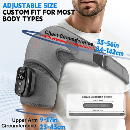 Cordless Shoulder Massager with Heat and Vibration, 3 Heat & 3 Vibration