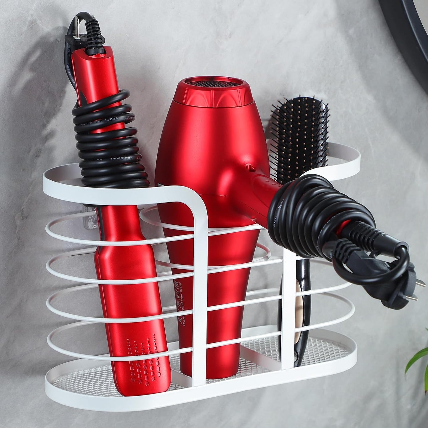 YIGII Hair Tool Organizer, Cabinet Door Storage Basket, Bathroom, Black | Storage for Hair Dryers, Flat Irons and Curling Tools, Space-Saving Cabinet Design for Bathroom Styling Tools