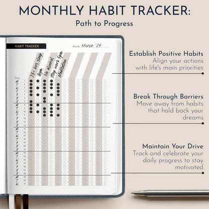 Gratitude Journal for Men, 6-Month Guided Daily Prompts, Fabric Hardcover
