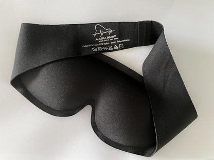 ALASKA BEAR Wraparound Style Organic Cotton Eye Mask with Padded Nose, Big Wide Headband and Large Coverage Ear Muff Sleeping Mask with Bottom Flap for Full Blackout, Dark Grey