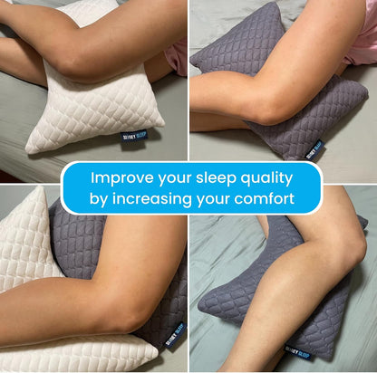 Sidney Sleep Adjustable Curved Pillows for Neck and Shoulder Support with Extra Shredded Fill - Cervical Contour Pillow for Side and Back Sleepers - Queen Size 19" x 29" CertiPUR-US Certified (White)