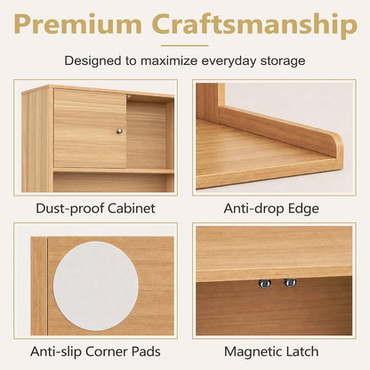 Laundry Storage & Organization (Oak) | Washer and Dryer Topper with Edge, Over Washer and Dryer Shelves for Laundry Room, Universal Fit, 27.5"Wx27.5"Dx29"H