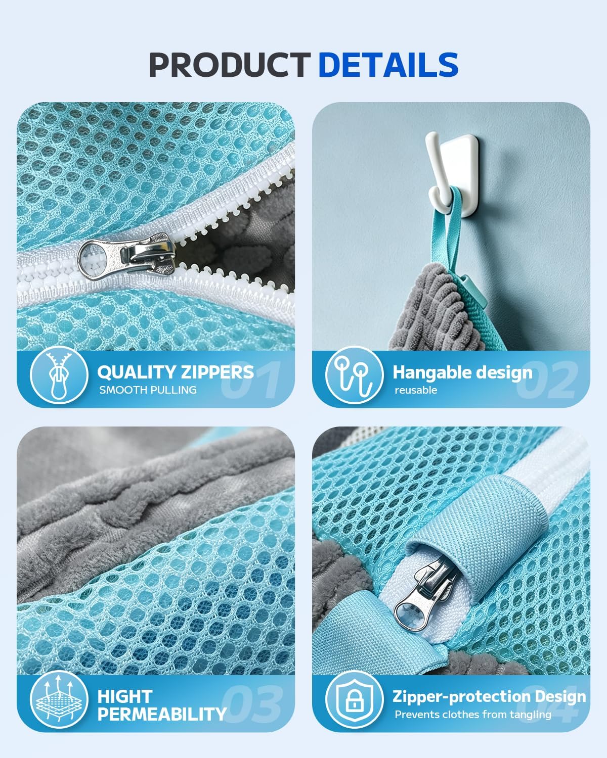 Shoe Washing Bag, Laundry Shoe Bag for Washer and Dryer, Sneaker Cleaning Protection Bag for Tennis, Casual, Athletic Shoes, with Mesh Pocket for Insoles, Self-Locking Zipper (Grey 2pcs)