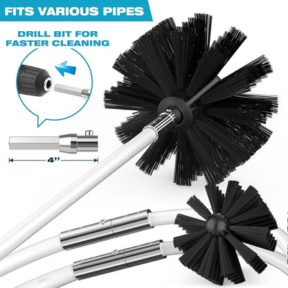 Sealegend 40Ft Dryer Vent Cleaner Kit Flexible Lint Remover | Upgraded Quick-Snap Brush with Drill Attachment for Easy to Use, Deep Clean, Lint Removal, Easy DIY Assembly, Home Essential