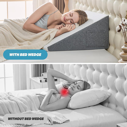 Leg Elevation Pillows for Swelling, Memory Foam Wedge Pillow for Legs Blood Circulation, Leg Elevation Pillows for After Surgery, Knee Wedge Pillow for Sleeping Back Hip Ankles Relief