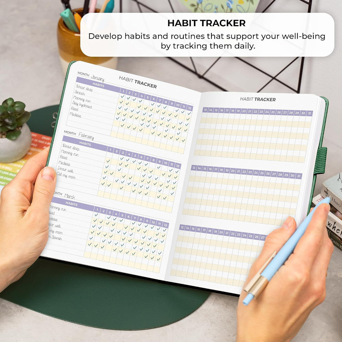 Clever Fox 4 Minute Journal, Guided Daily Habit Tracker Aquamarine