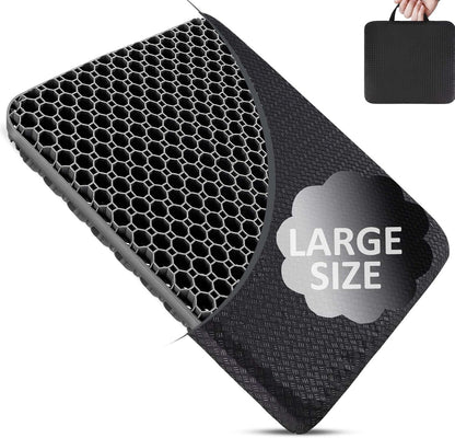 Thicken 19.7in Seat Cushion, Gel Seat Cushion for Long Sitting–Office Chair, Wheelchair, Car Pad, Large Cooling Support Pad for Back Pain, Sciatica, Tailbone Pain Relief