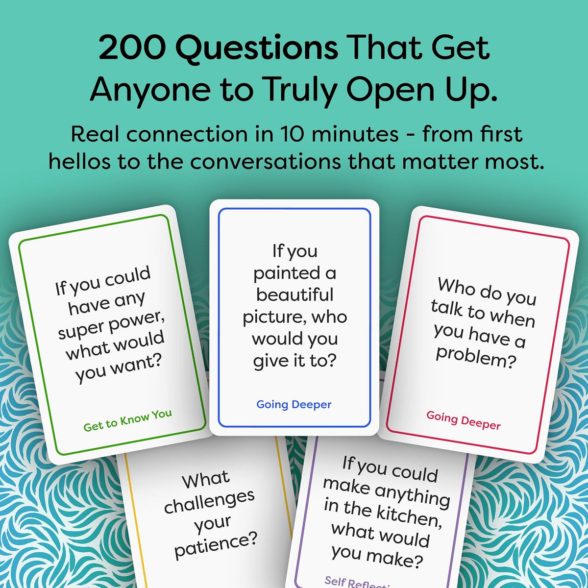 200 Therapy Conversation Cards for Kids, Teens & Adults, Supports Ages 5+