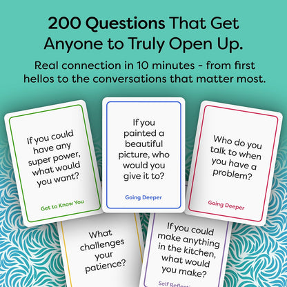 200 Therapy Conversation Cards for Kids, Teens & Adults, Supports Ages 5+