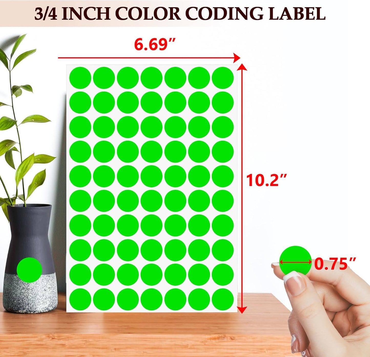 PARLAIM 1050 PCS Color Coding Labels Circle Dot Stickers,10 Color Style Colorful Coding Label Sticker for Office,Student Classroom