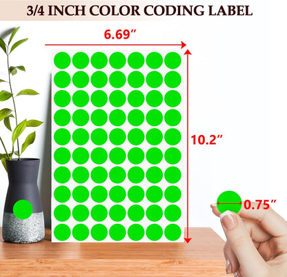 PARLAIM 1050 PCS Color Coding Labels Circle Dot Stickers,10 Color Style Colorful Coding Label Sticker for Office,Student Classroom