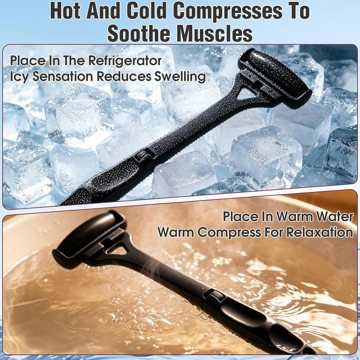 Back Massage Rollers Hot and Cold Compresses, Sturdy and Portable