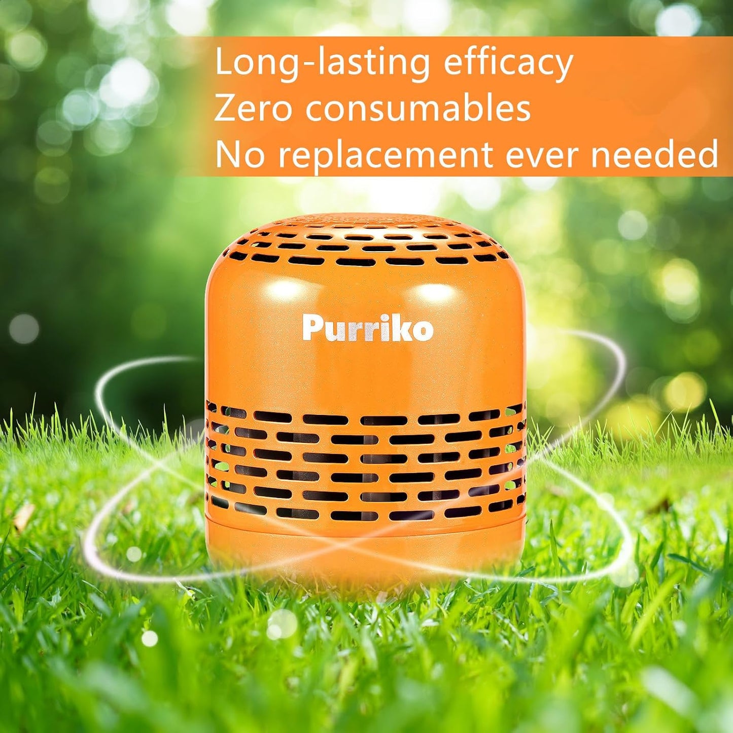 Purriko Refrigerator Deodorizer, Long-Lasting Fridge Odor Eliminator | Replaces Baking Soda and Activated Carbon, Reusable Fridge Deodorizer, Orange