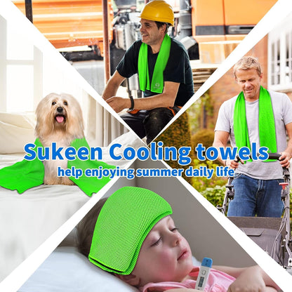 Sukeen Cooling Towels 6 Pack (40"x12"), Cooling Neck Wraps, Ice Towels, Microfiber Breathable Cooling Towel for Hot Weather, Sweat Towel for Gym, Sport, Running, Golf, Workout, Camping, Fitness