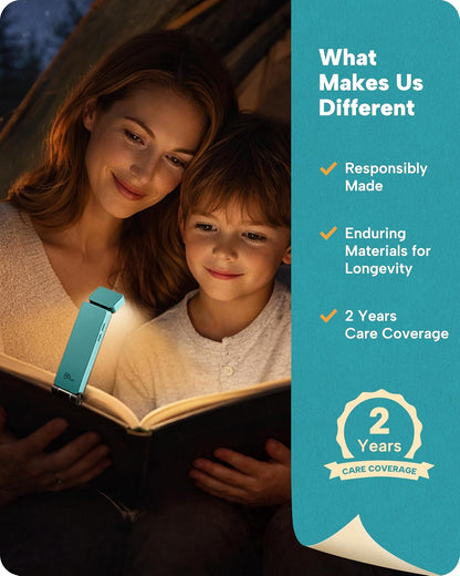 86lux Book Light, Rechargeable Clip-On LED Reading Light for Bed | 3 Color Temperatures with Stepless Dimming, Ultralight Bookmark Design for Book Lovers, Grey