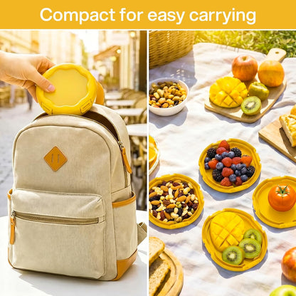 CLEANGOR Avocado Saver and Onion Saver, 4Pcs Fruit and Vegetable Savers | Silicone Food Saver with Snap-On Lid, Ideal for Avocados, Onions, Lemons, Orange and Tomatoes, Reusable, Dishwasher Safe
