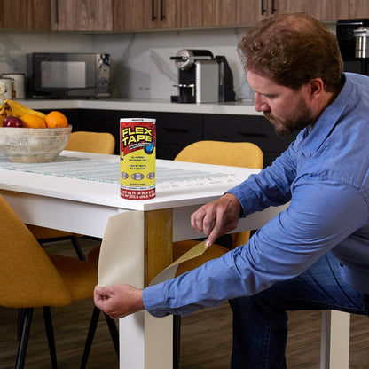 Flex Tape, Original Thick Flexible Rubberized Waterproof Tape - Seal and Patch Leaks, Works Underwater, Indoor Outdoor - Home RV Roof Plumbing and Pool Repairs, Clear, 4 in x 5 ft, Pack of 1