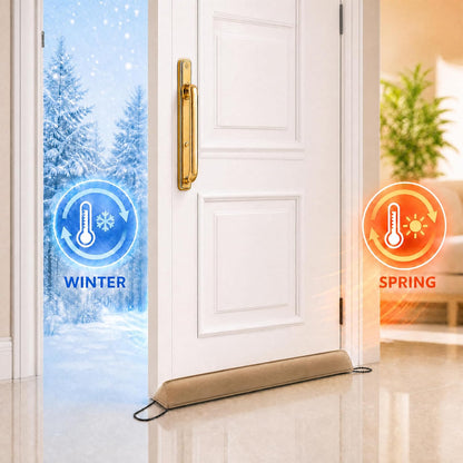 Door Draft Stopper, Removable Washable Cover, 38", Gray | Weighted Gap Filler, Blocks Hot and Cold Air, All-Season Seal, Easy Install, Noise & Wind Blocker, Home Essentials