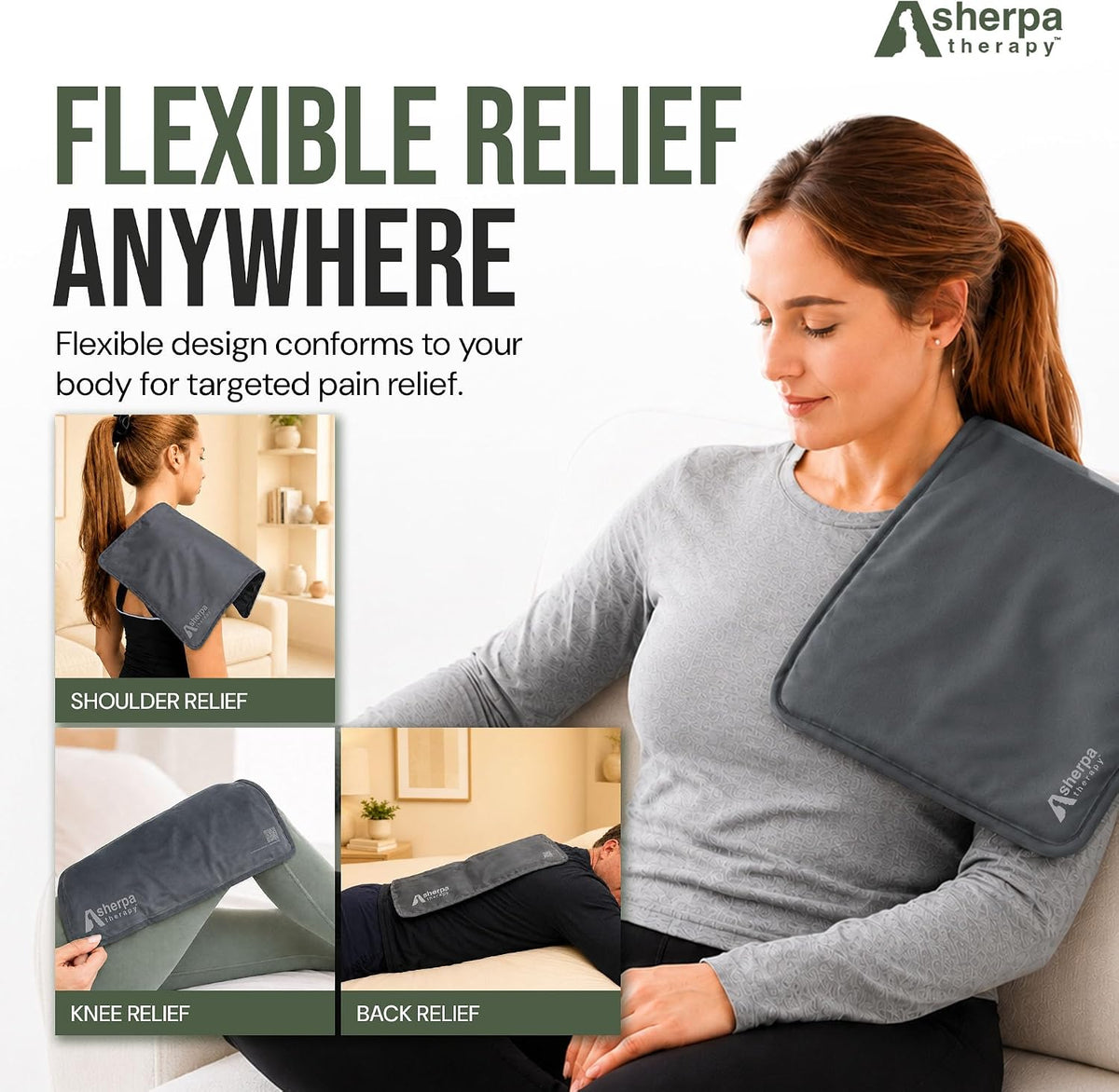 Medium Flexible Gel Ice Packs Reusable - Hot and Cold Soft Ice Packs for Injuries Reusable for Ankle, Arm, Foot, Leg, Back Pain Relief - 8" x 12" - Purple