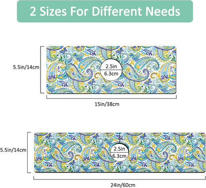 Kitchen Sink Splash Guard Faucet Mat 24" X 5.5" Tropical Leavesl Absorbent Fast Drying Mat Faucet Draining Mat Sink Splash Guard Behind Faucet Drip Catcher for Kitchen Bathroom