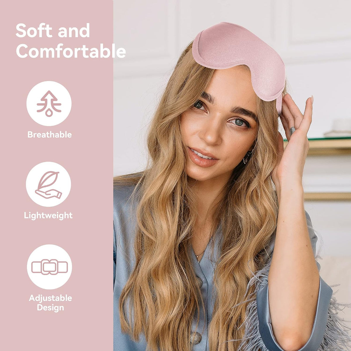Sleep Mask for Lash Extensions, 3D Memory Foam (Pink, 1pcs)