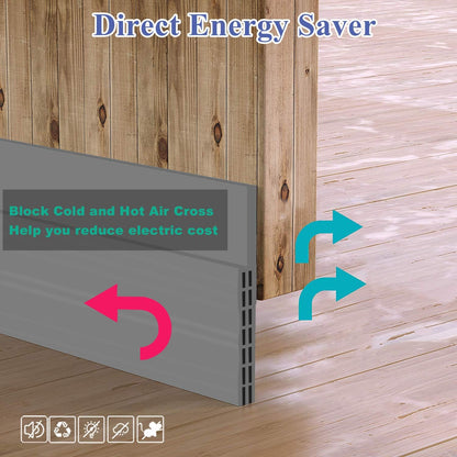 [New Upgrade] Huge Gap Door Draft Stopper, 3.4" W Widened Door Sweep Seal Gap Up to 1.8" for Interior & Exterior Doors - Keeping Draft, Noise, Dust and Unwanted Animals Out,3.4" W x 39" L,White