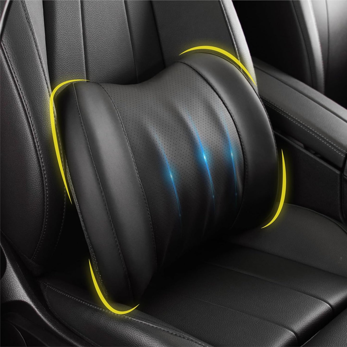 Lofty Aim Lumbar Support Pillow for Car, Car Seat Back Support for Driving | Memory Foam Car Lumbar Support for Driving Seat, Car Back Cushion, Adjustable Straps, Lower Back Pillow, Office Chairs, Black