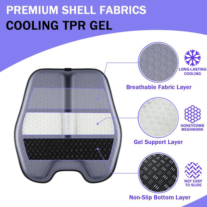 Soft Thin Gel Seat Cushion with 1 Inch Gel - Sciatica Relief